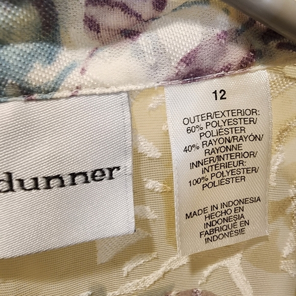 Alfred Dunner See Through Quarter Sleeves Floral button Down shirt size  12 - Picture 4 of 16